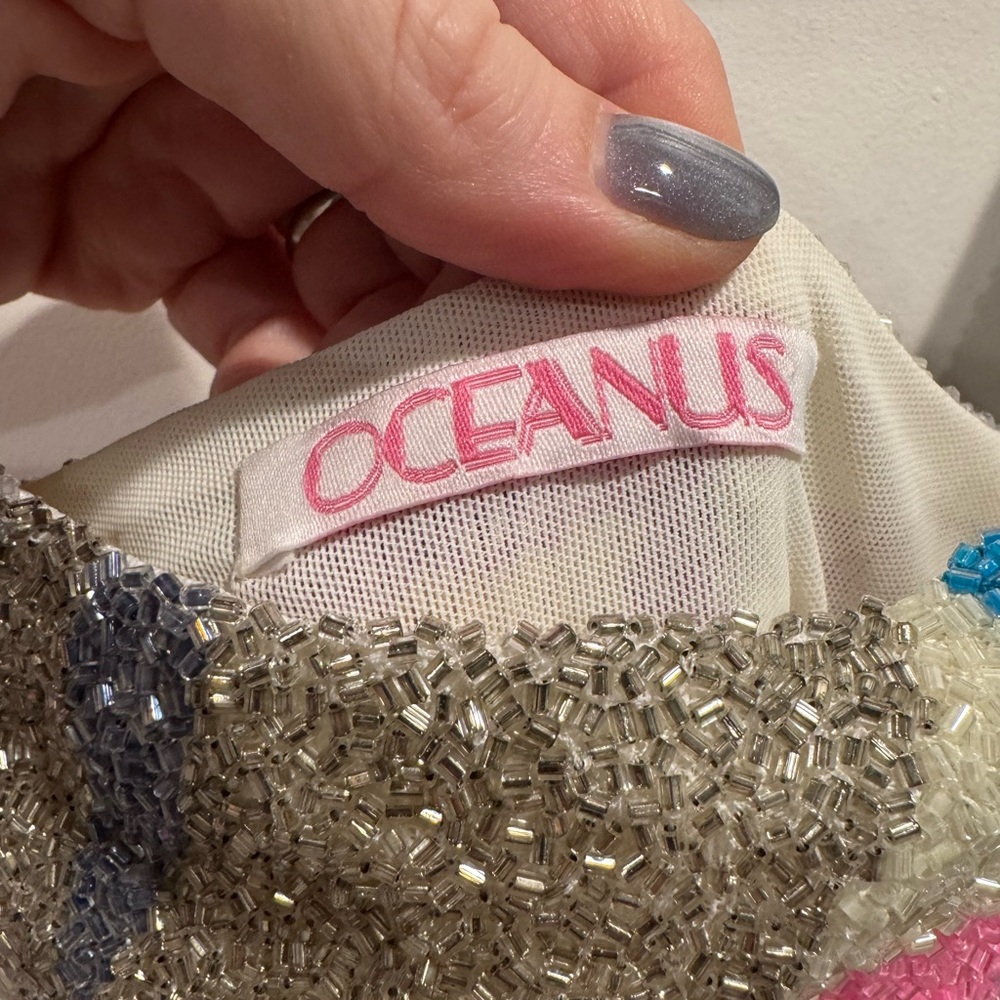 NWT Oceanus Sofia hand beaded party mini dress in pink - Picture 8 of 12